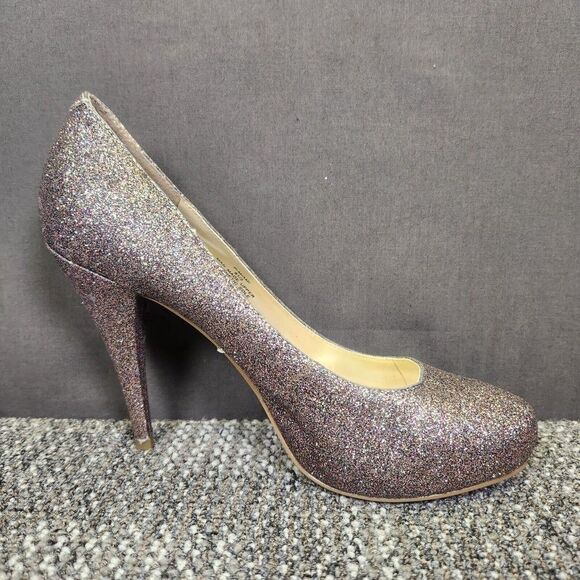 Steve Madden P-Miami Womens Size 8.5 Glitter Stiletto Heels Night Out Fancy Shoe - Picture 6 of 11